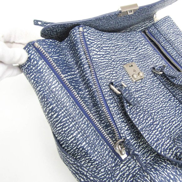 Phillip Lim 3.1 Blue Textured Women's Bag - Picture 10 of 15